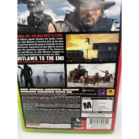 Red Dead Redemption (Microsoft Xbox 360, 2010) CIB complete Xbox + MAP - Picture 7 of 9